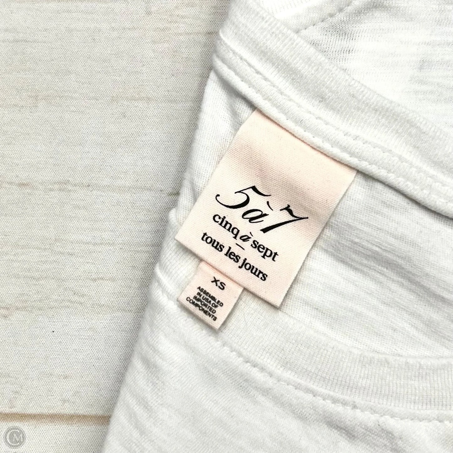 Top Short Sleeve By Cinq A Sept In Black & White, Size: S