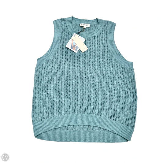 Sweater Sleeveless By Nation In Blue, Size: M
