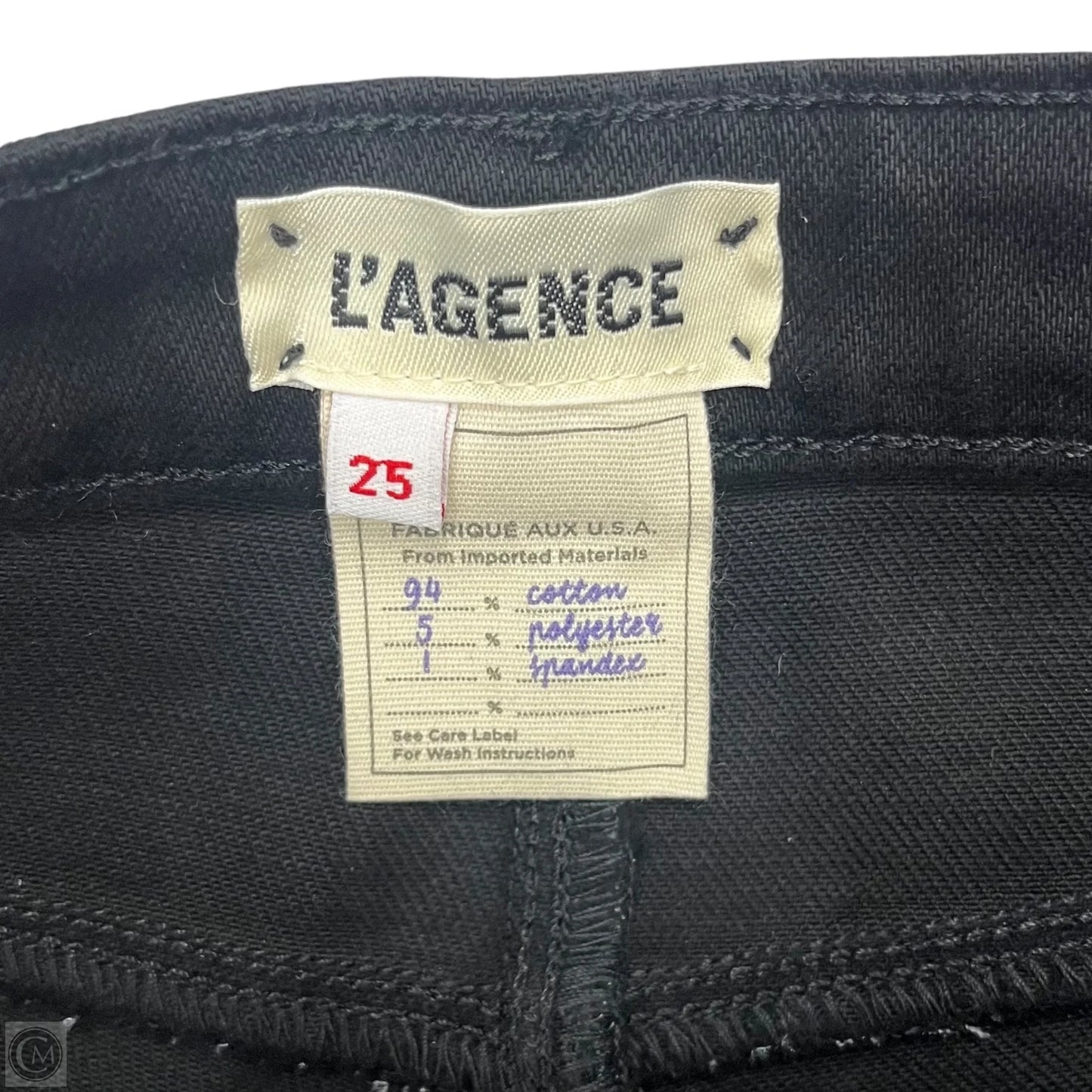 Jeans Straight By L Agence In Black, Size: 0
