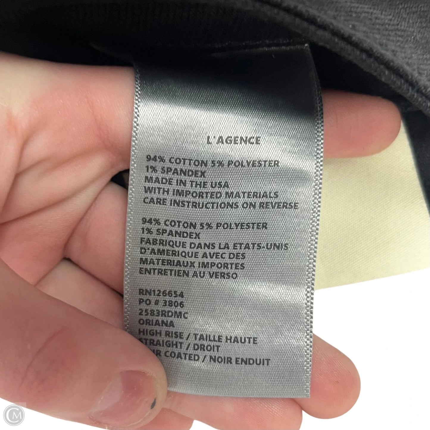 Jeans Straight By L Agence In Black, Size: 0