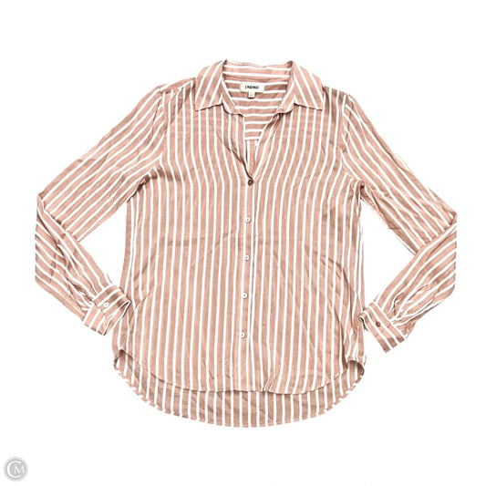 Top Long Sleeve By L Agence In Pink & White, Size: Xs