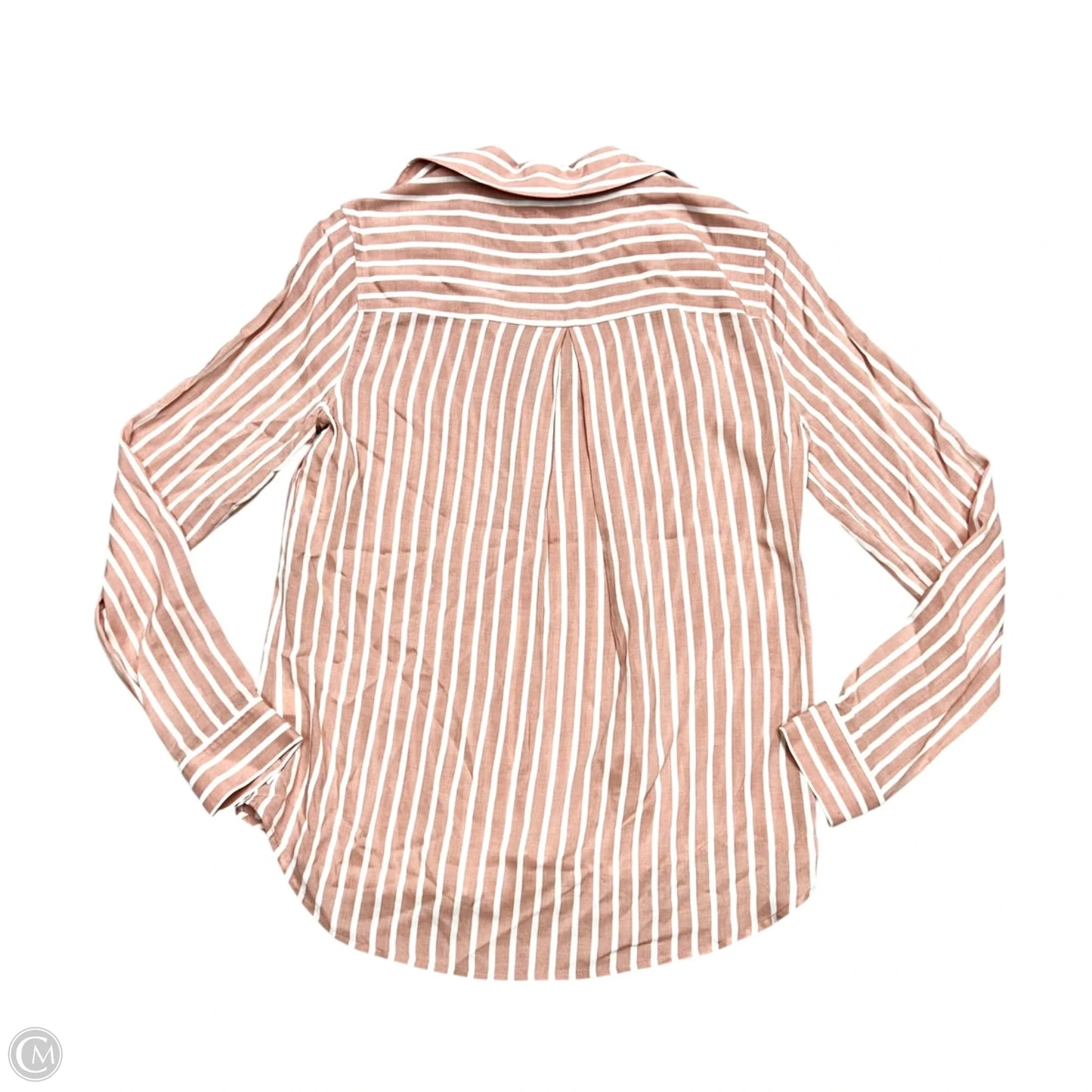 Top Long Sleeve By L Agence In Pink & White, Size: Xs