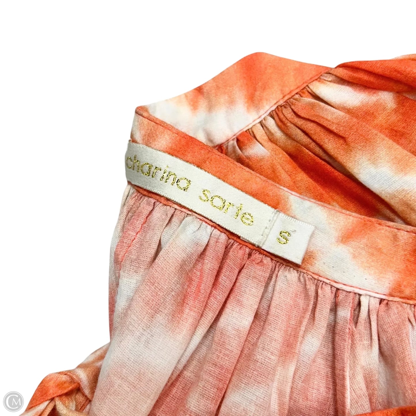 Dress Casual Short By Charina Sartr In Orange & White, Size: S