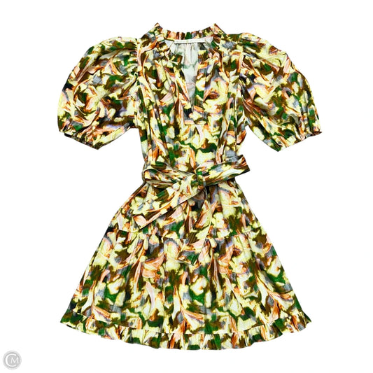 Dress Casual Short By Marie Oliver In Orange & Yellow, Size: S