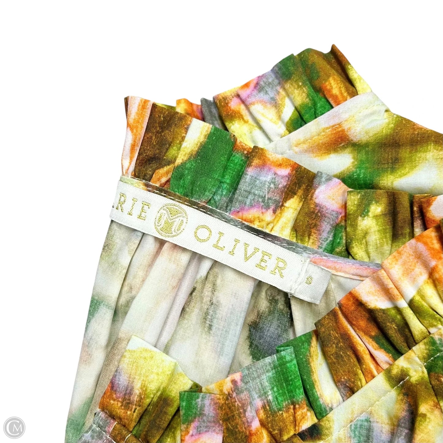 Dress Casual Short By Marie Oliver In Orange & Yellow, Size: S