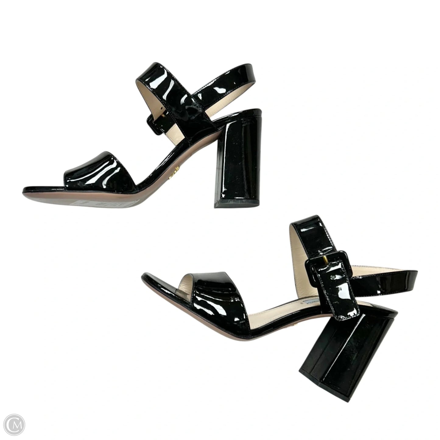 Sandals Luxury Designer By Prada In Black, Size: 7.5