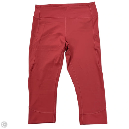 Athletic Leggings Capris By Lululemon In Red, Size: L