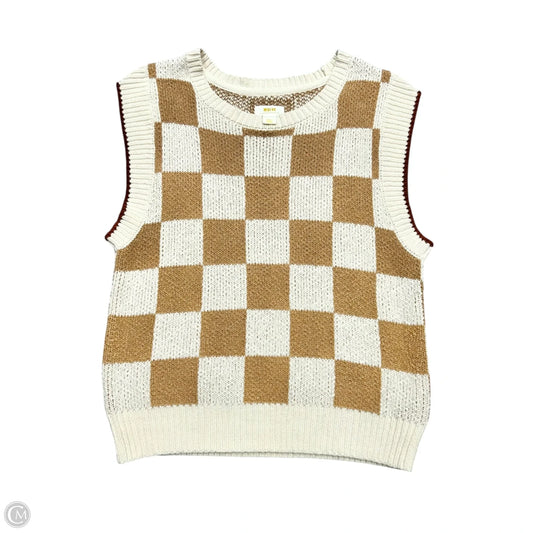 Sweater Short Sleeve By Maeve In Tan & White, Size: S