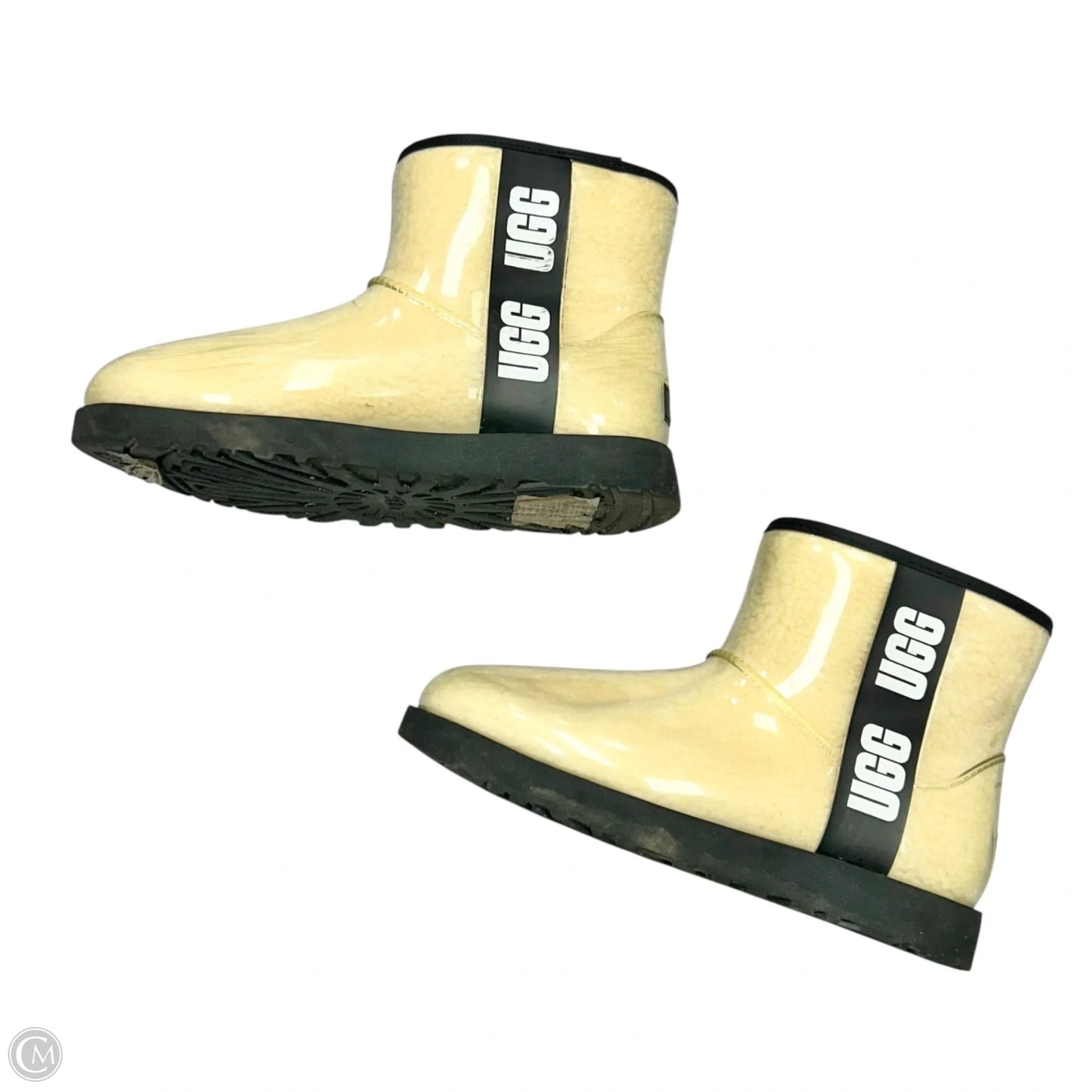 Boots Designer By Ugg In Black & Cream, Size: 9