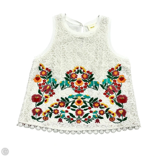 Top Sleeveless By Maeve In White, Size: M