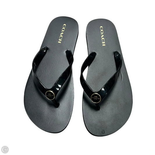 Sandals Designer By Coach In Black, Size: 9
