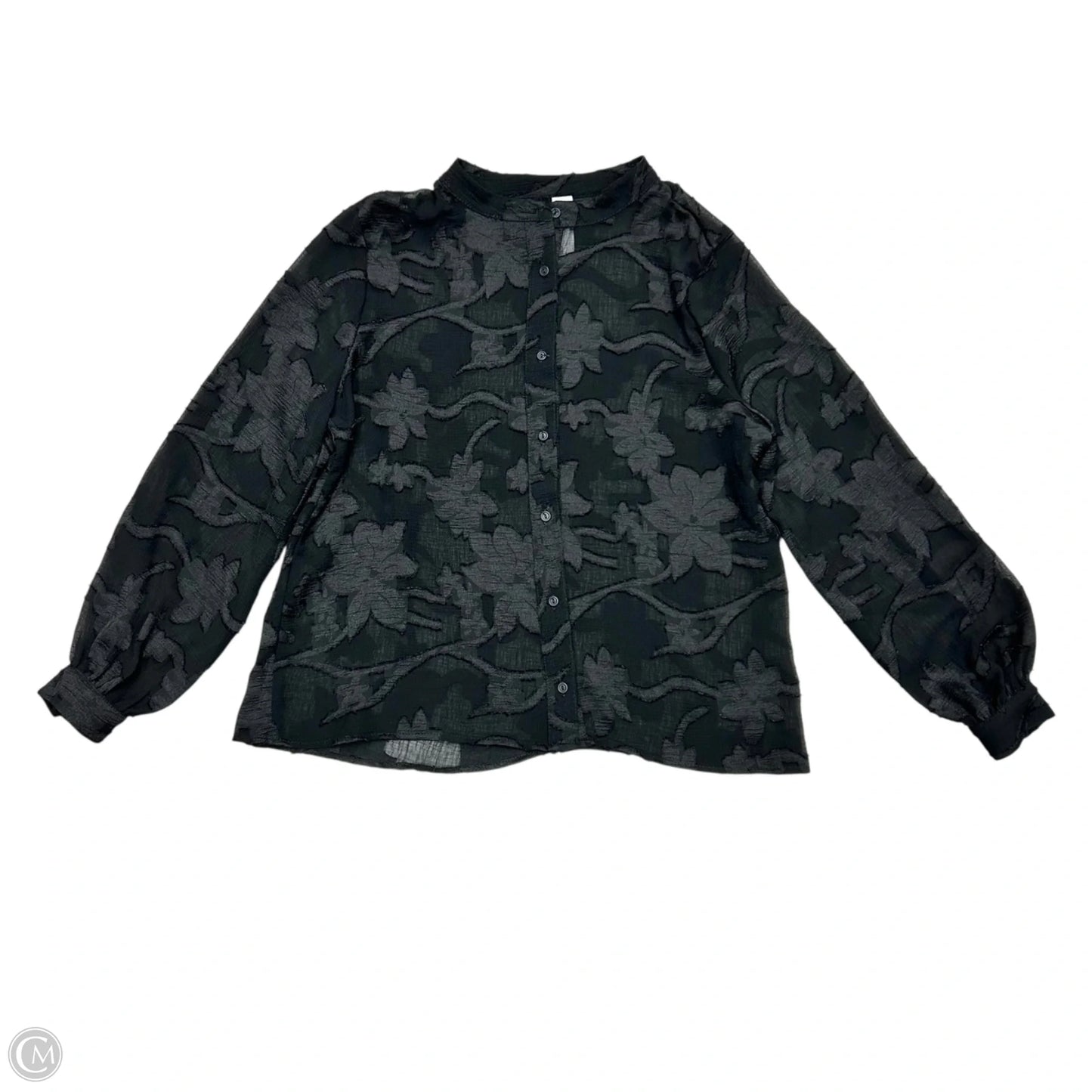 Top Long Sleeve By Amadi In Black, Size: M