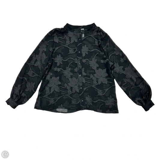 Top Long Sleeve By Amadi In Black, Size: M