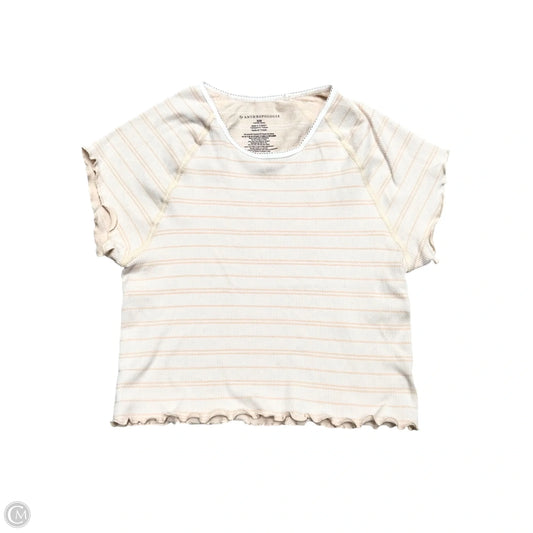 Top Short Sleeve By Anthropologie In Peach, Size: S