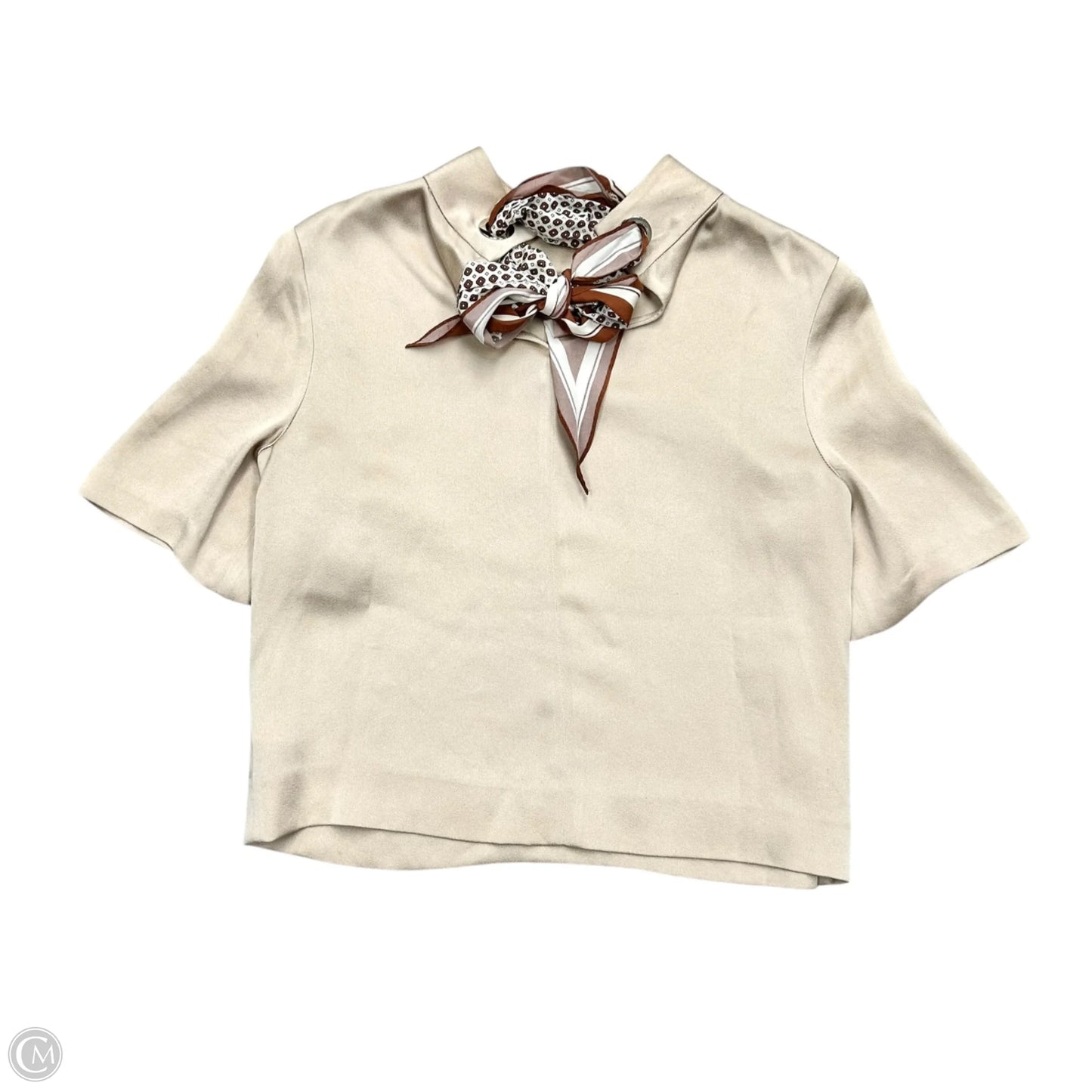 Top Short Sleeve By Veronica Beard In Tan, Size: Xs