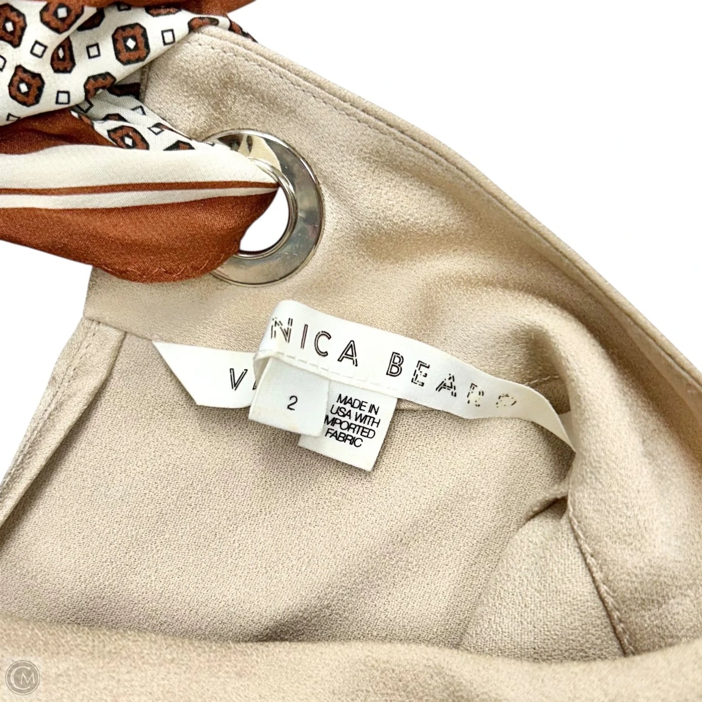 Top Short Sleeve By Veronica Beard In Tan, Size: Xs