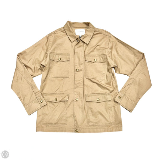 Jacket Shirt By Lucky Brand In Tan, Size: M