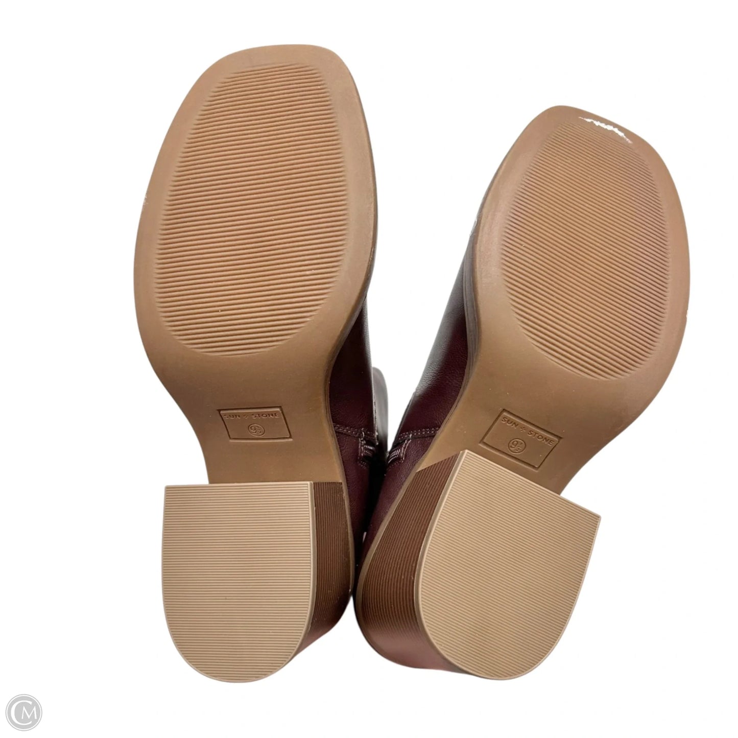 Boots Mid-calf Heels By Sun & Stone In Maroon, Size: 9.5