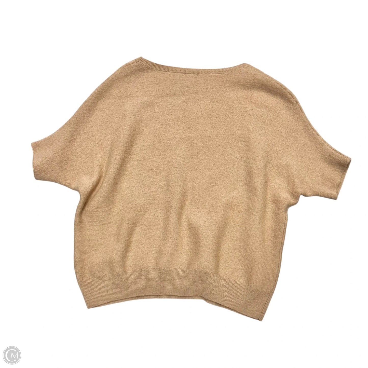 Sweater Short Sleeve By The Reset In Tan, Size: S