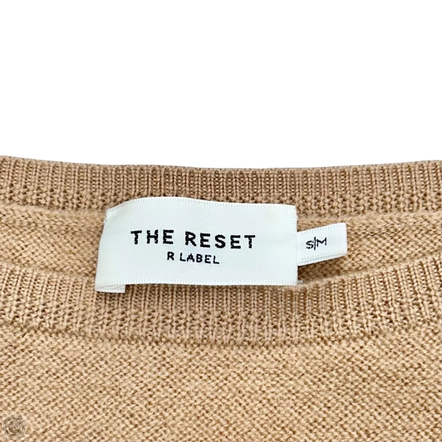 Sweater Short Sleeve By The Reset In Tan, Size: S