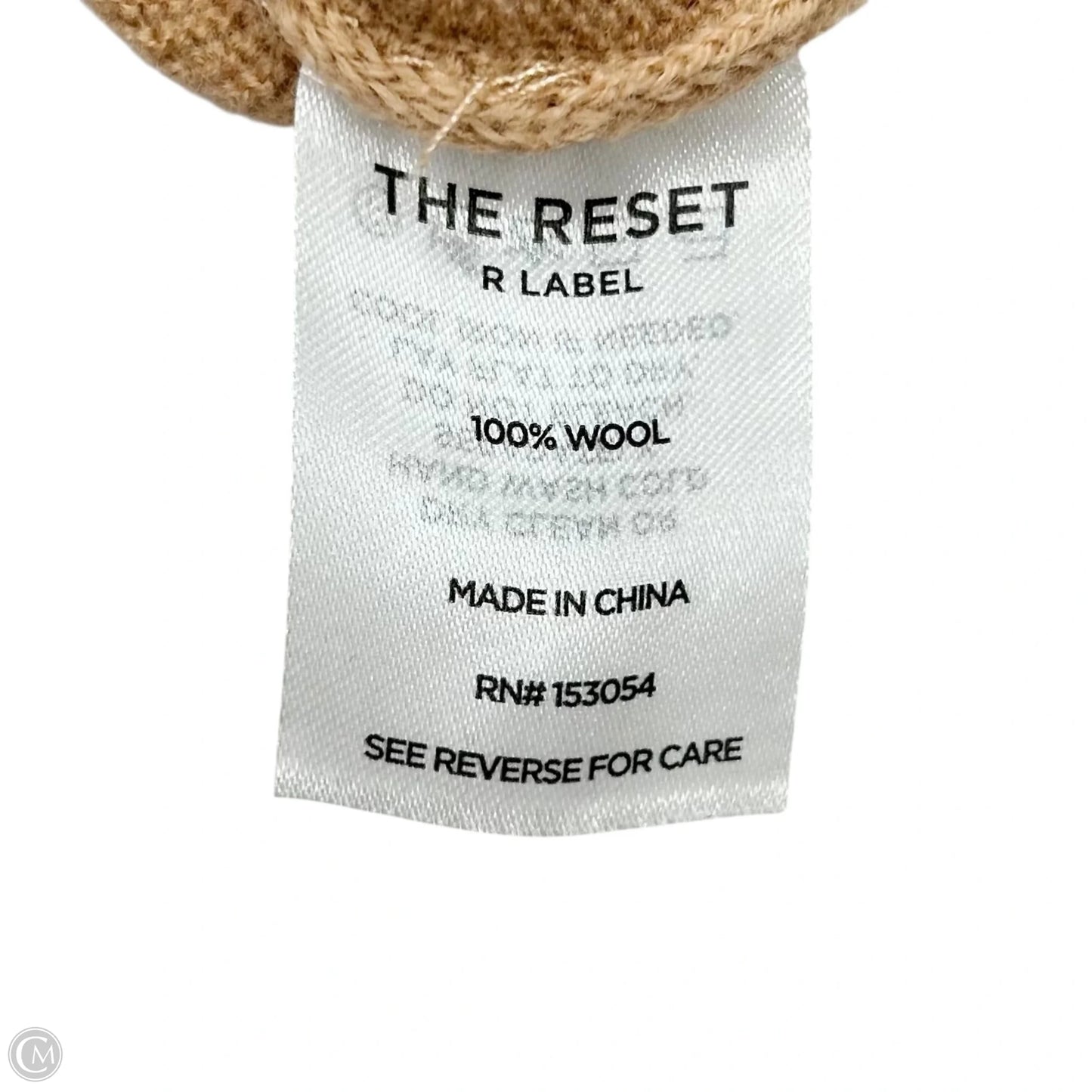 Sweater Short Sleeve By The Reset In Tan, Size: S