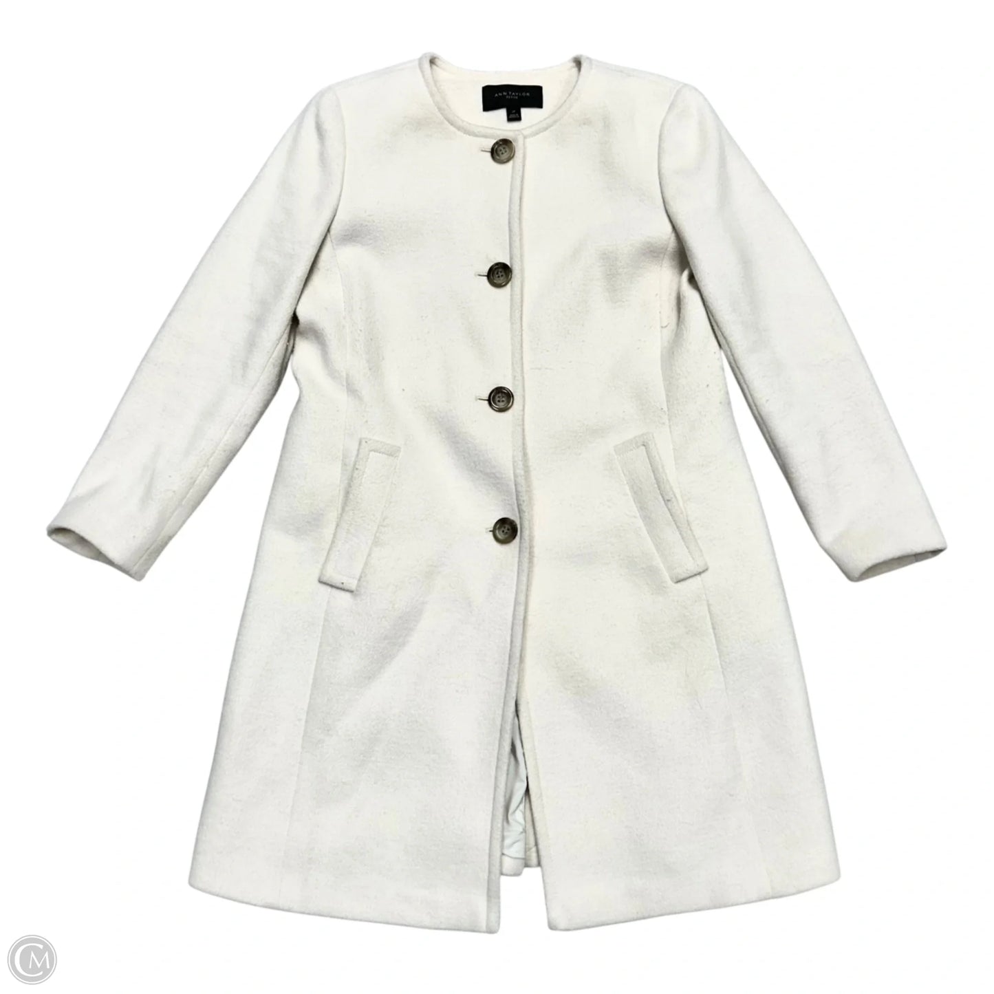 Coat Peacoat By Ann Taylor In Cream, Size: Lp