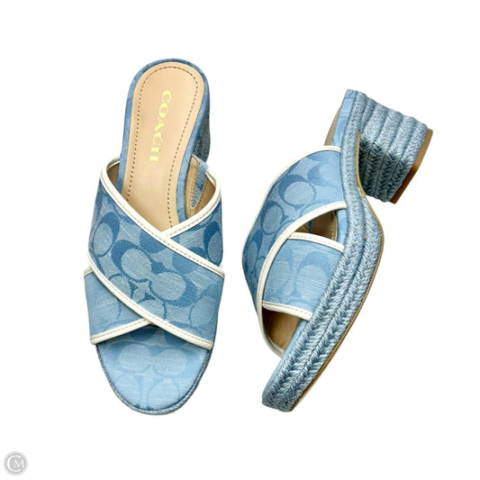 Sandals Designer By Coach In Blue, Size: 7.5