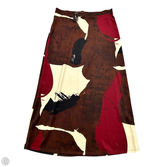Skirt Maxi By Ashley Stewart In Brown & Red, Size: 2x