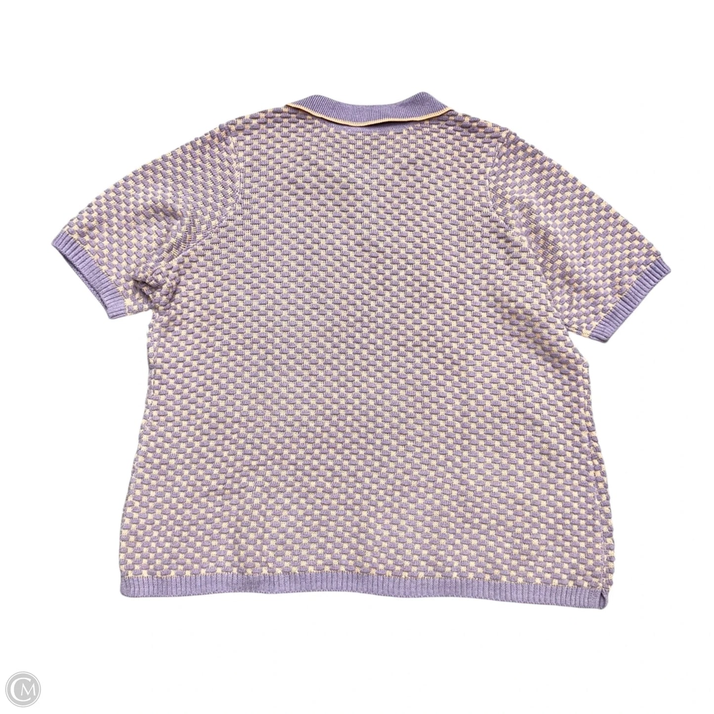 Sweater Short Sleeve By Sport Savvy In Purple & Tan, Size: 2x