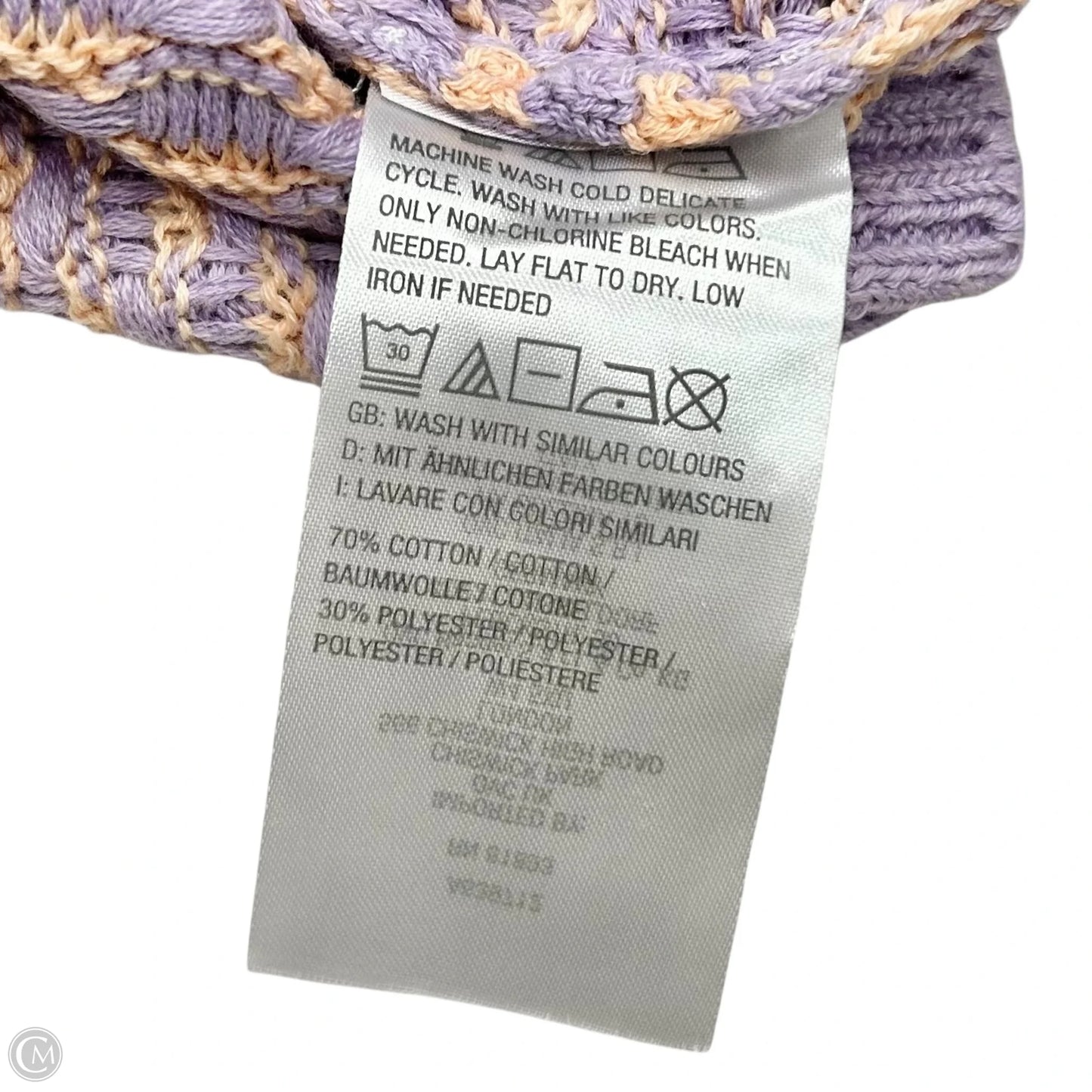 Sweater Short Sleeve By Sport Savvy In Purple & Tan, Size: 2x