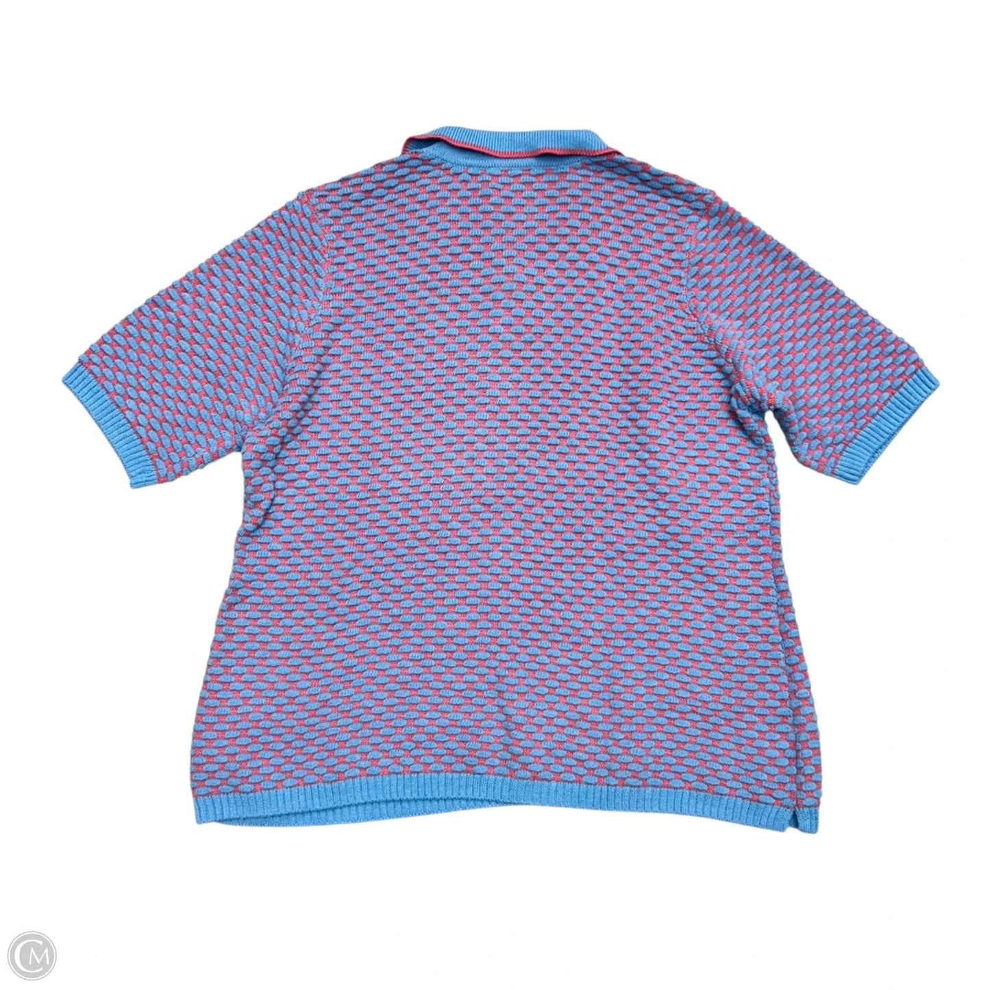 Sweater Short Sleeve By Sport Savvy In Blue & Pink, Size: Xl
