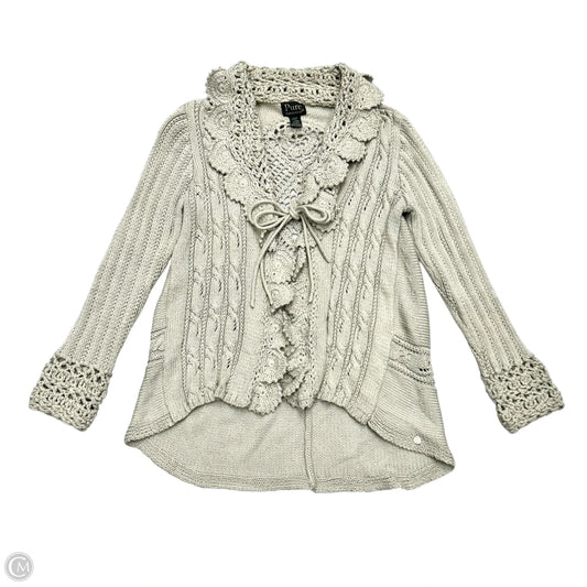 Sweater Cardigan By Pure Handknit In Taupe, Size: S