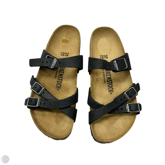 Sandals Flats By Birkenstock In Black, Size: 6
