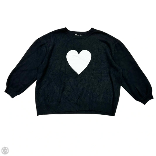 Sweater By Terra & Sky In Black & White, Size: 2x