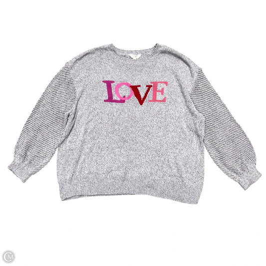 Sweater By Terra & Sky In Pink & Purple, Size: 2x