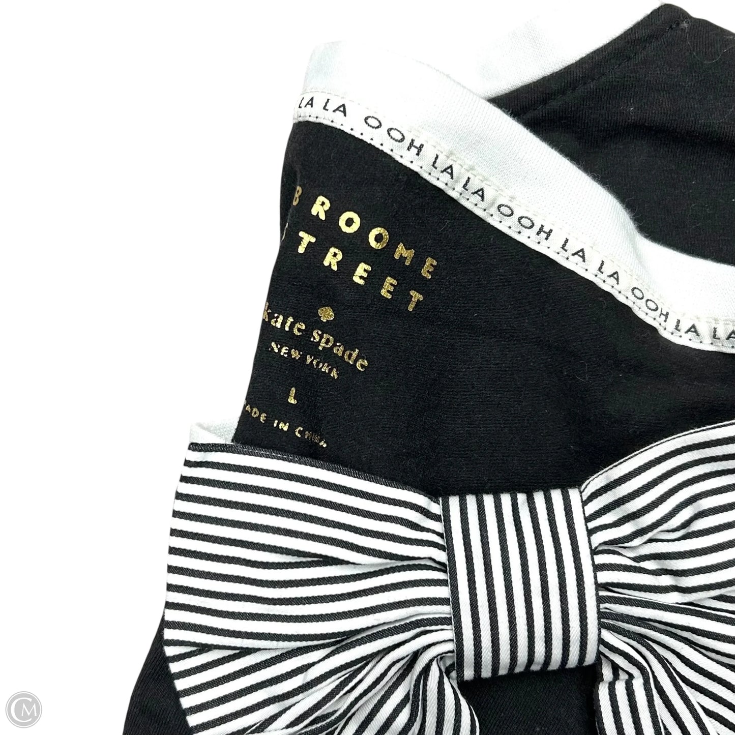 Top Short Sleeve Designer By Kate Spade In Black & White, Size: L