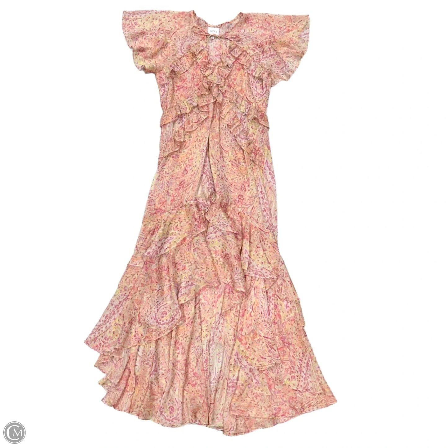 Dress Designer By Misa In Pink & Yellow, Size: S