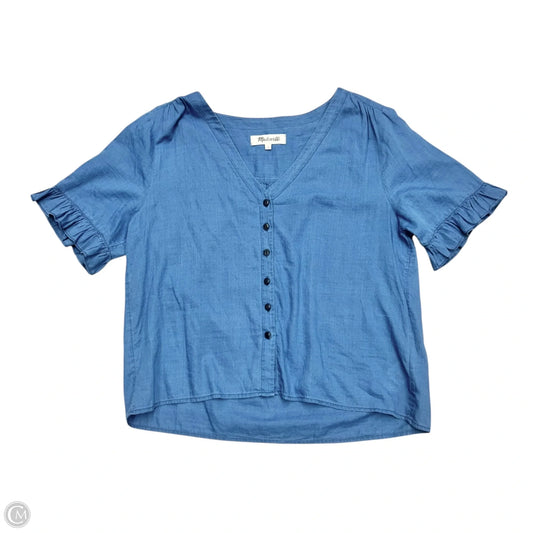 Top Short Sleeve By Madewell In Blue Denim, Size: L