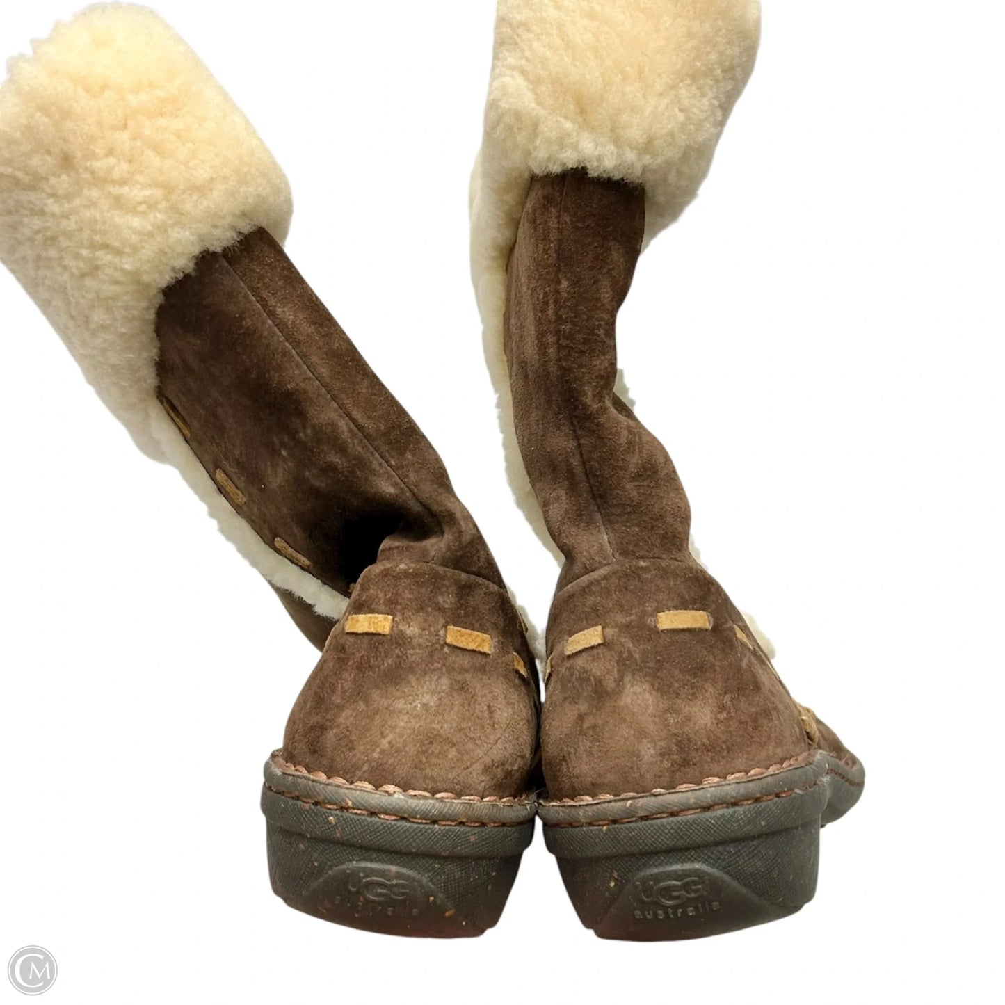 Boots Designer By Ugg In Brown, Size: 10