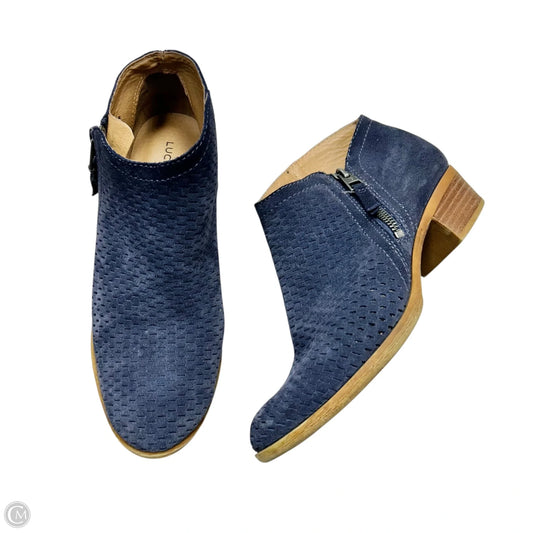 Boots Ankle Heels By Lucky Brand In Navy, Size: 8