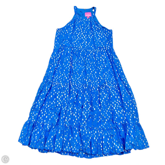 Dress Designer By Lilly Pulitzer In Blue & Gold, Size: M