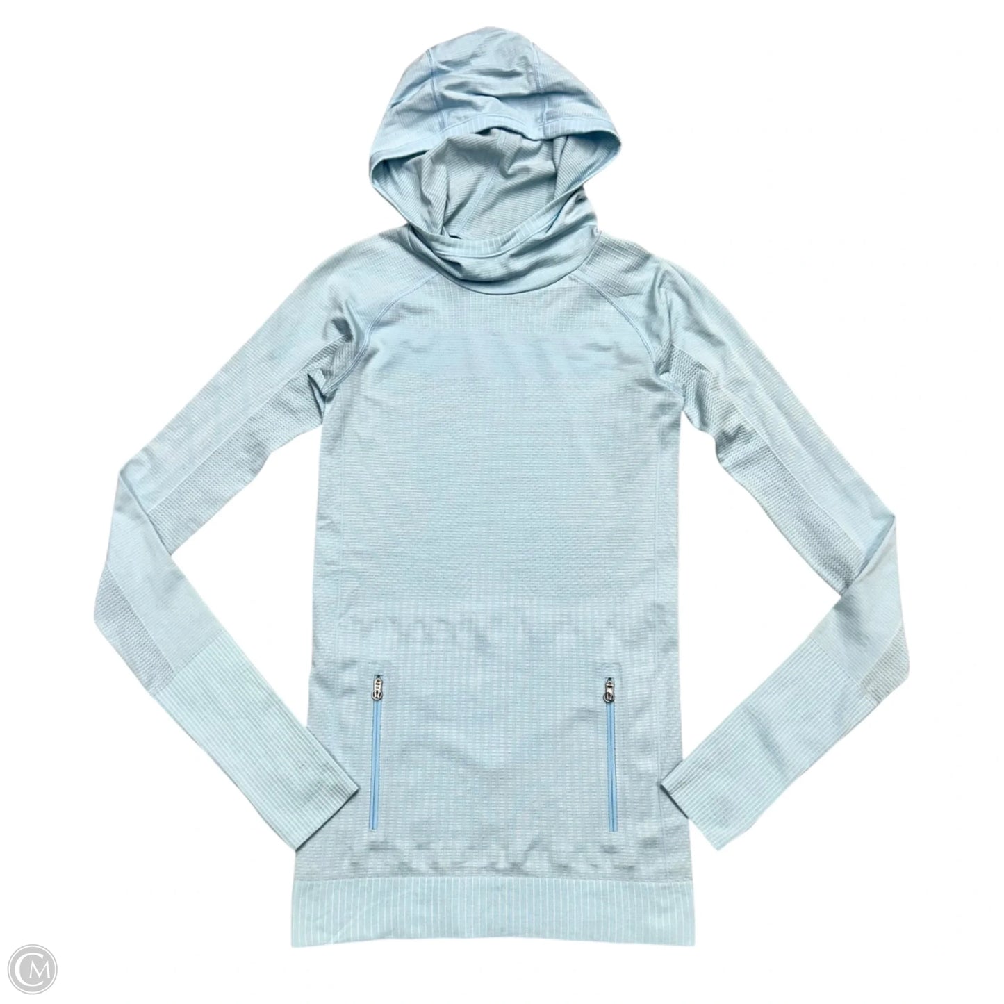 Athletic Top Long Sleeve Hoodie By Lululemon In Blue, Size: S