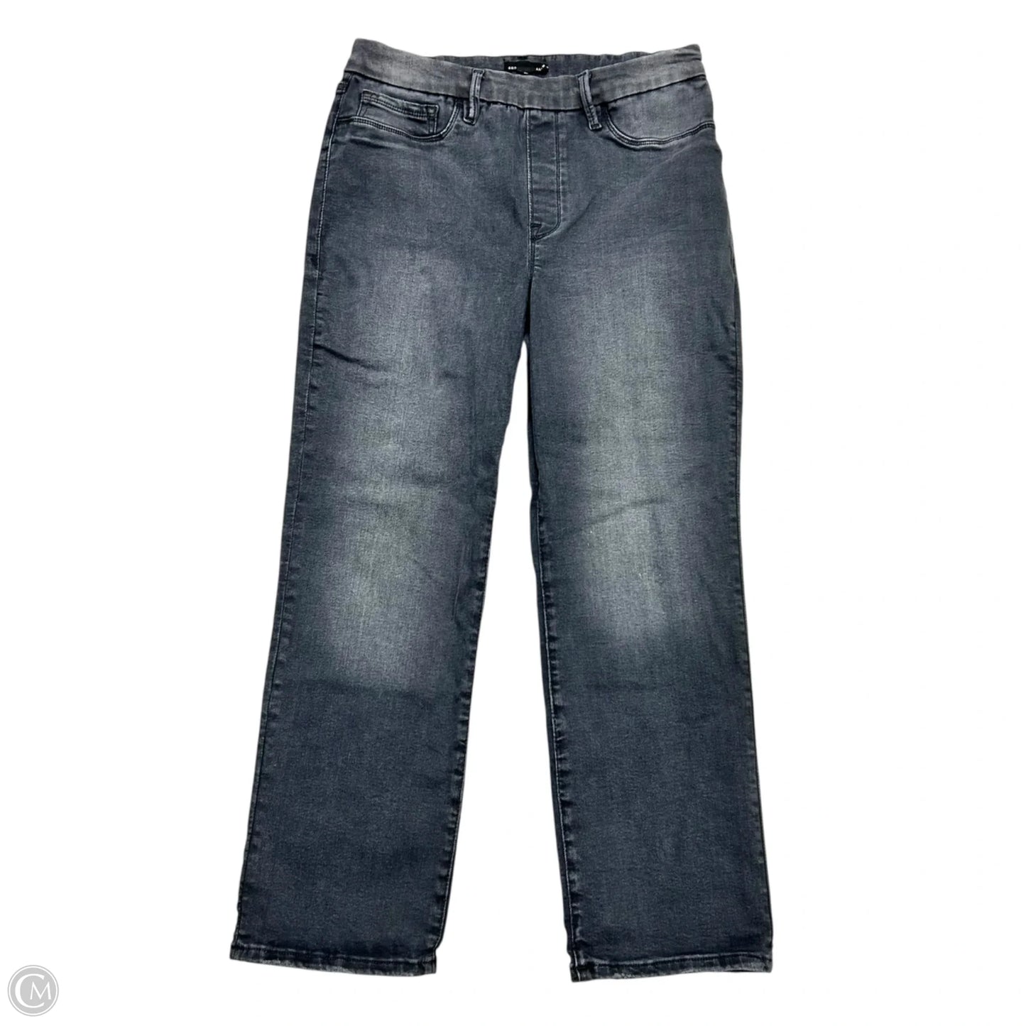 Jeans Wide Leg By Good American In Black Denim, Size: Xl