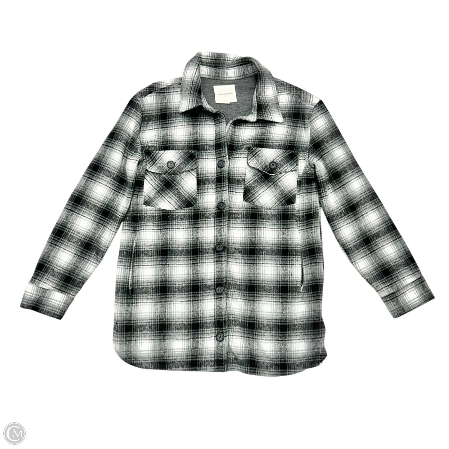 Jacket Shirt By Thread And Supply In Black & White, Size: M