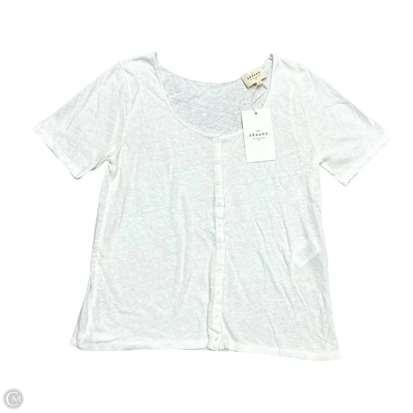 Top Short Sleeve By Sezane In White, Size: L