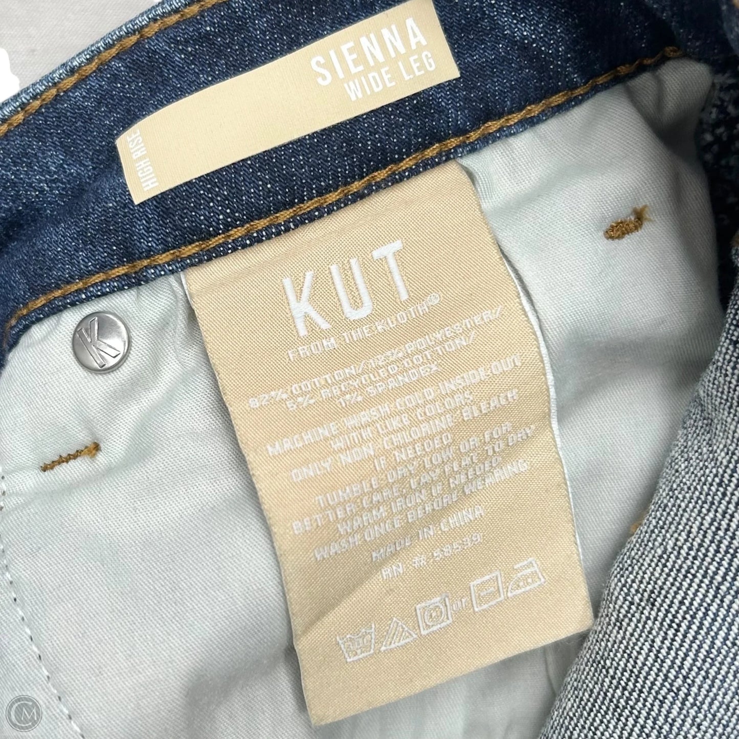 Jeans Wide Leg By Kut In Blue Denim, Size: 0