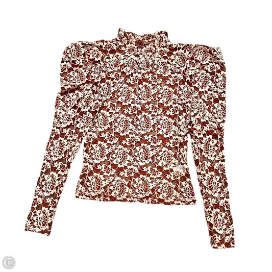 Top Long Sleeve By Dolan Left Coast In Pink & Red, Size: Xs