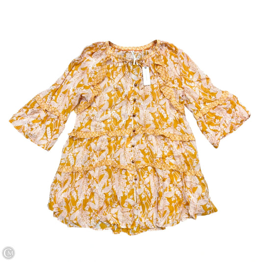 Dress Casual Short By Anthropologie In Orange & White, Size: S