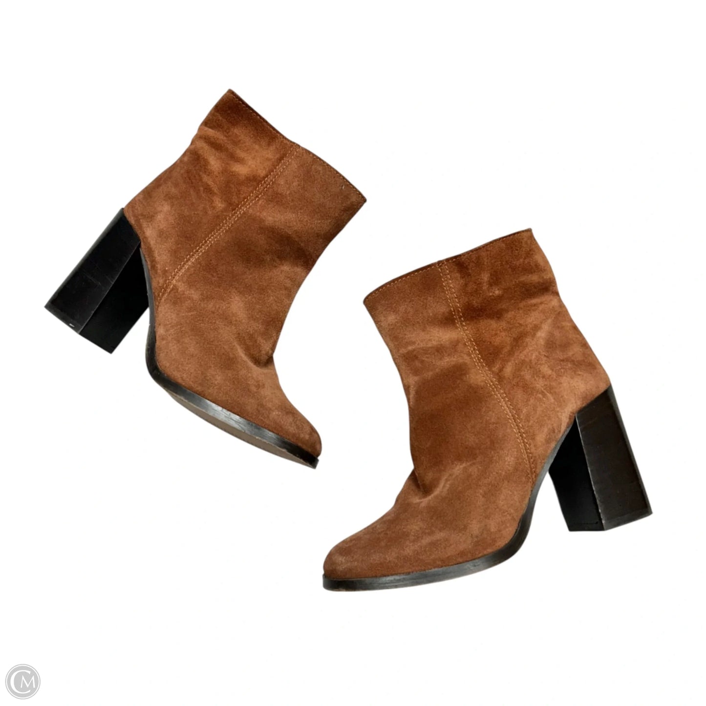 Boots Ankle Heels By Gusto In Brown, Size: 6.5