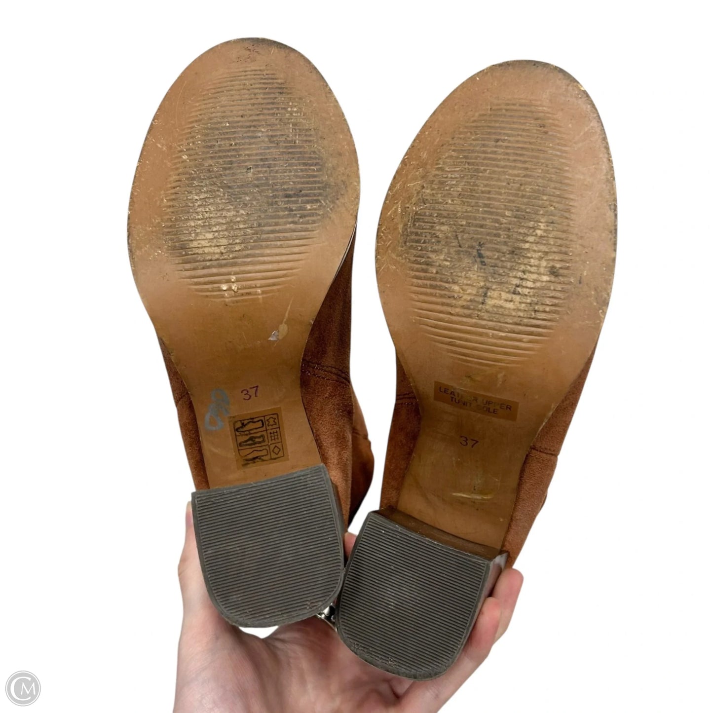 Boots Ankle Heels By Gusto In Brown, Size: 6.5
